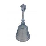 Blue Pressed Glass Bell with Etched Duck Motif