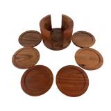 Made in India Wood Coaster Set with Holder