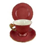 Royal Winton Petunia Red Mottled Cup and Saucer Se