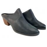 Clarks Black Leather Heeled Mules, US 8