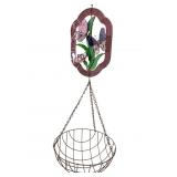 Stained Glass Butterfly Hanging Planter