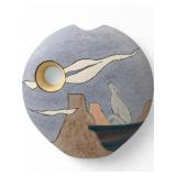 Southwestern Coyote Desert Ceramic Vase, 15"