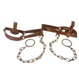 Pair of Vintage Steel Leg Traps with Chains