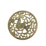 Brass Squirrel & Grape Motif Trivet, 8" dia.