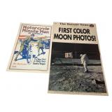 Detroit News 1969 Moon Photos & 1979 Motorcycle Po