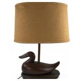 Knob Creek Carved Wood Duck Table Lamp