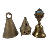 Vintage Brass Bells and Incense Burner Group