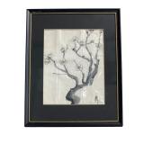 Asian Hand Painted Plum Blossom Art on Rice Paper