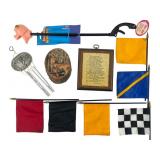 Mixed Lot: Animal Grabber, Plaques, Flags, Chime