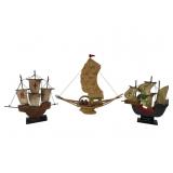 Group of Three Decorative Model Ships