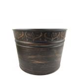 Decorative Bronze Finish Metal Planter 13.5"H x 9