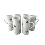 Schmid Porcelain Shamrock Mugs, Set of 6