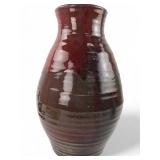 VTG Holly Michigan 96 Drip Glazed Pottery Vase 14"