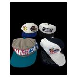 Group of Four NASCAR Promotional Baseball Caps
