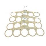 Flocked Scarf/Belt Hangers, Set of 4