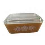 Pyrex Butterfly Gold 502 Refrigerator Dish w/ Lid