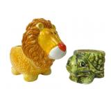 Ceramic Lion Caddy 6" & Turtle Planter