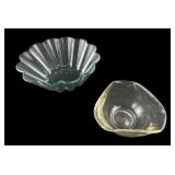 Pyrex France Scalloped Glass Bowl and Small Dish