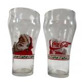 Libbey Coca-Cola Santa Claus Holiday Glasses, Pr.
