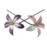 Pr. Painted Metal Lily Garden Stakes