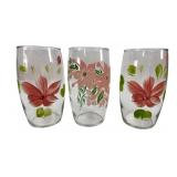 Hand-Painted Floral Glass Tumblers