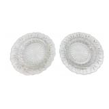 Pair of Pressed Glass Plates with Starburst Patter