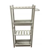 Silver-Tone Metal 4-Tier Rolling Utility Cart