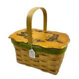 MCM Decoupage Woven Basket Purse with Flatware
