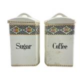 Leda Germany Ceramic Sugar and Coffee Canisters