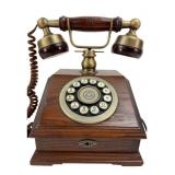 Western Electric Wood and Brass Rotary replica Tel