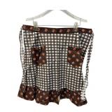 Baumwolle Gingham and Floral Cotton Half Apron