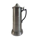 Hong Kong Brushed Metal Beer Stein with Glass Base