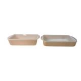 Fire-King Peach Lustre Glass Baking Dishes