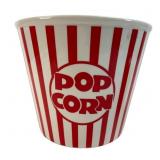 Ceramic Popcorn Bucket with Red Stripes
