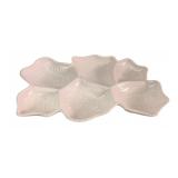 Pink Milk Glass Leaf Pattern Divided Serving Dish