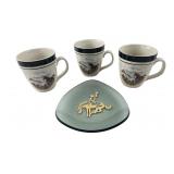 Folkcraft Stoneware Running Horses Mug Set & Plate