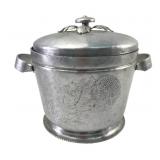 Hammered Aluminum Ice Bucket with Chrysanthemum