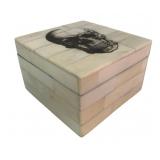 Bone Inlay Trinket Box with Skull Motif