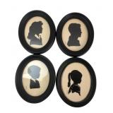 Set of 4 Hand-Cut Silhouette Portraits, 1957