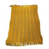 Hand-Knit rust color Cable Stitch Blanket