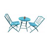 Turquoise Metal Folding Bistro Set