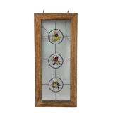 Framed Stained Glass Panel with Birds