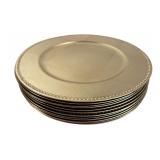Set of 12 Gold-Toned Beaded Plastic Chargers