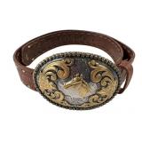 Nocona Buckle and BAD Leather Belt