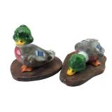 Pair of Hand-Painted Concrete Mallard Duck Statues