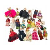 Collection of Vintage International Souvenir Dolls