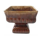 Hull Pottery Brown Drip Glaze Footed Planter