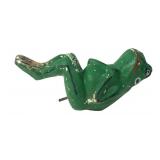 Vintage Painted Cast Cement Sitting Frog Figure