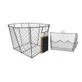 Pair of Black Wire Mesh Baskets