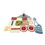 Assorted Hand-Crocheted and Needlepoint Textiles